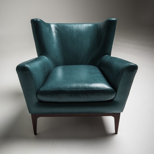 COLE ACCENT CHAIR IN GREEN LEATHER