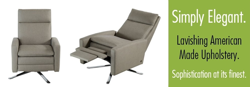 A recliner seat with the statement, Simply Elegant. Sophistication at its finest.